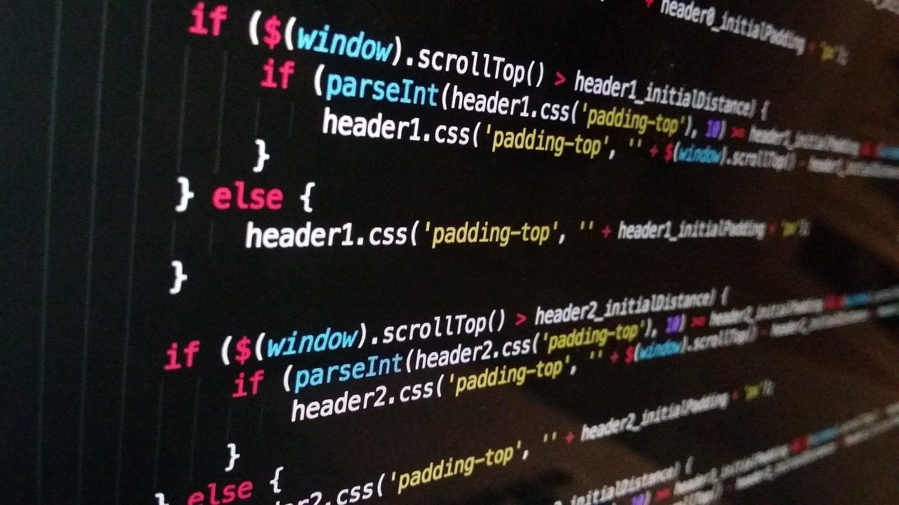 A screen showing colourful JavaScript source code that reads from the window object