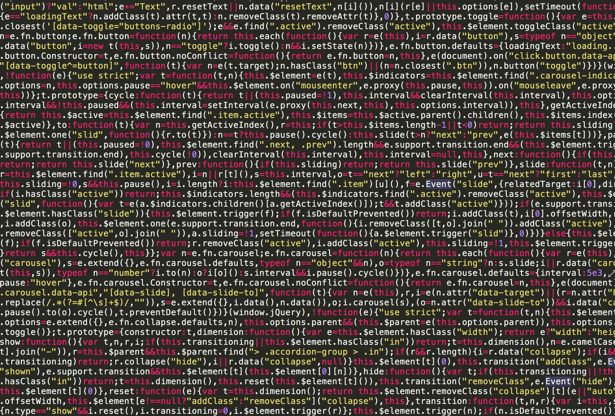JavaScript code displayed on a screen